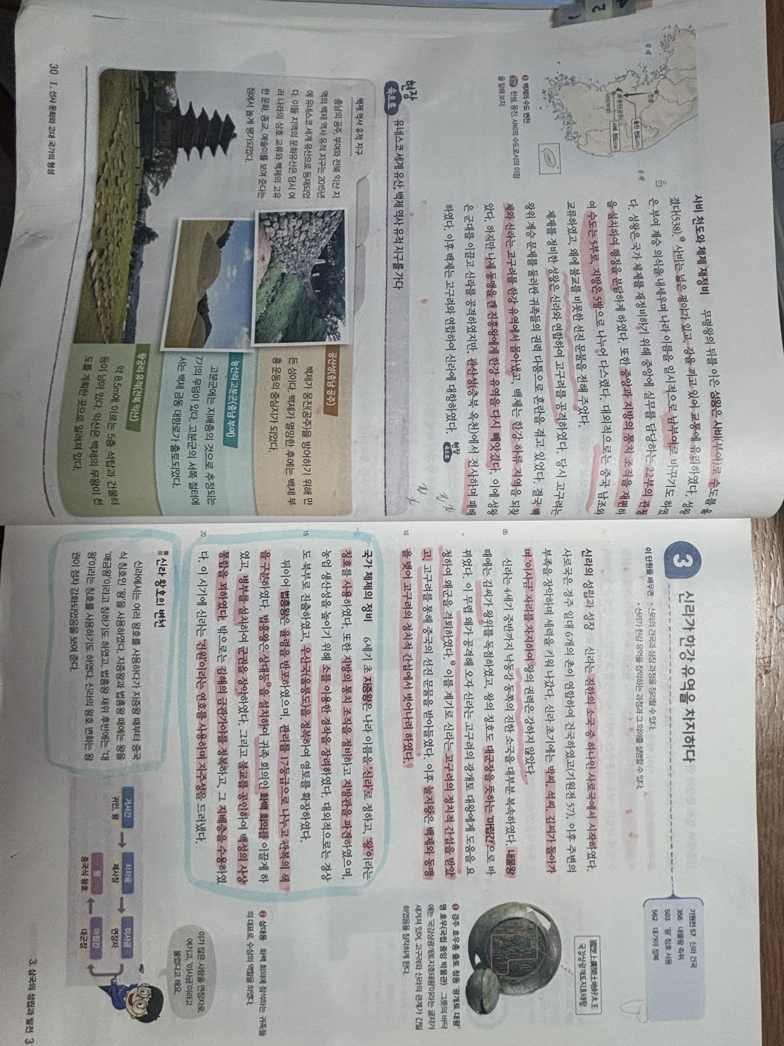 신라의 성장과 한강 유역 확보 교과서 사진